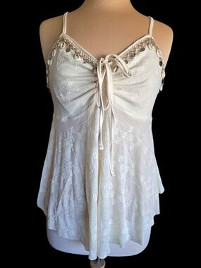 SHEIN Cream Lace With Shell & Sequin Sz Xl